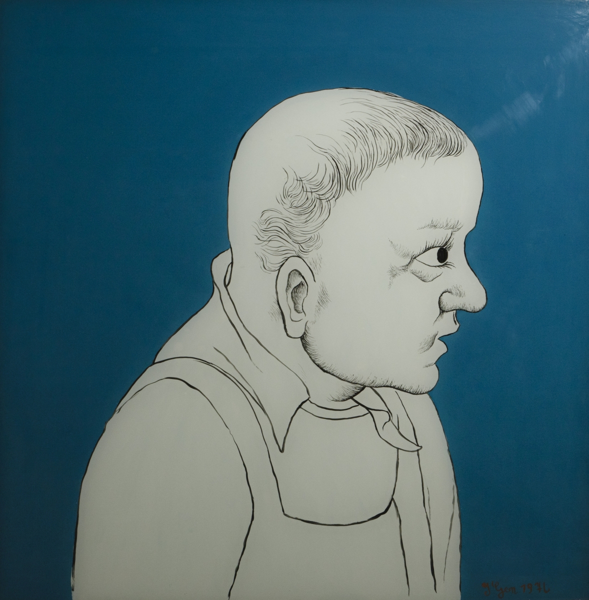 Ivan generalić Portret 82x86cm Ulje na staklu 1976