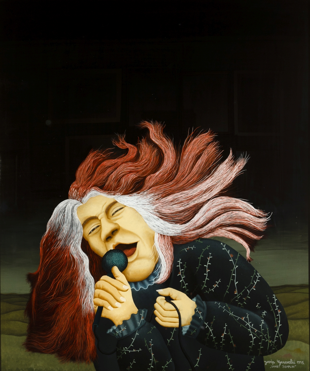 Josip Generalić Janet Jopplin 100x120cm Ulje na staklu 1975