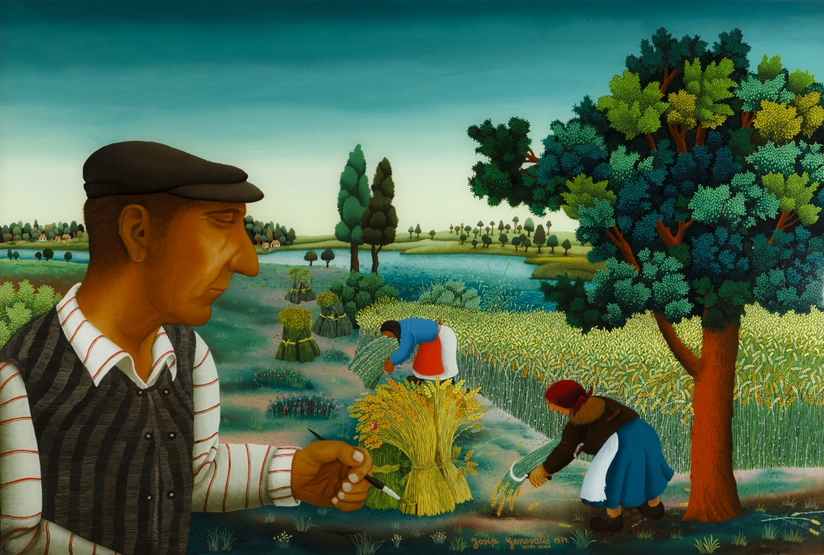 Josip Generalić Tatek slika 150x100cm Ulje na staklu 1974