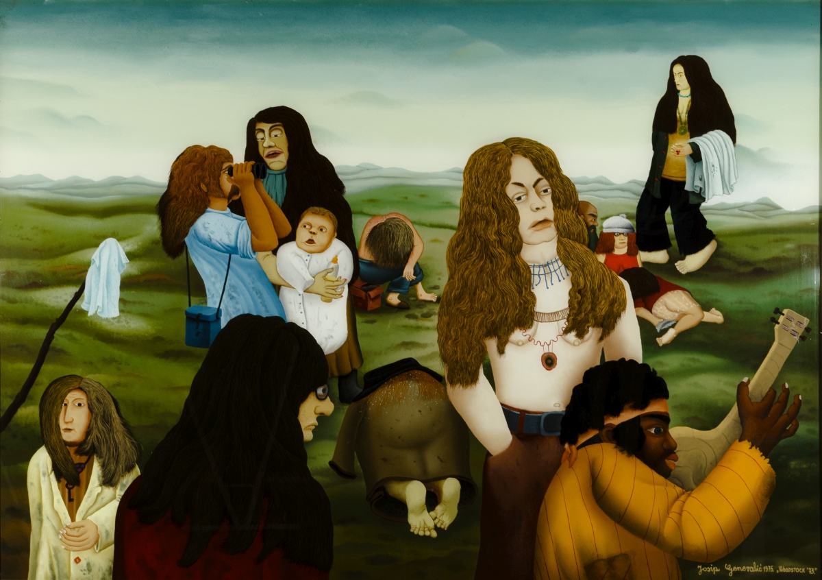 Josip Generalić Woodstock '73 170x120cm Ulje na staklu